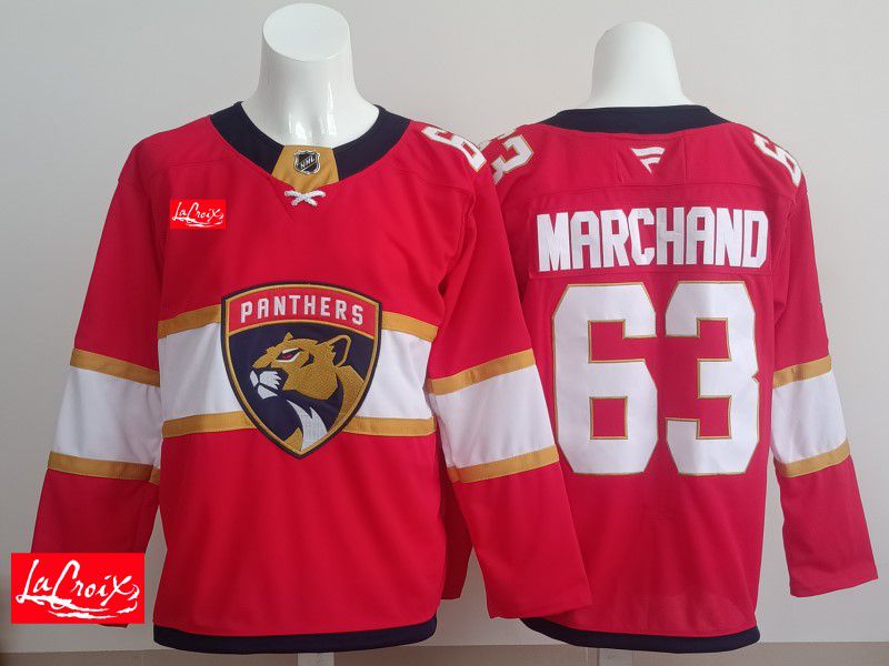 Men 2025 Florida Panthers #63 Marchand Red Fanatics Home Premium NHL Jersey style 6->florida panthers->NHL Jersey
